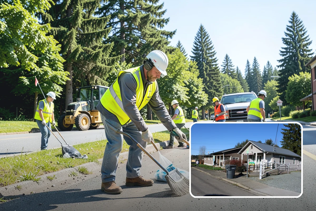 Municipal Plaza Cleaning in South Prairie, Pierce County, WA - Deep cleaning restores heavily trafficked plaza hardscapes