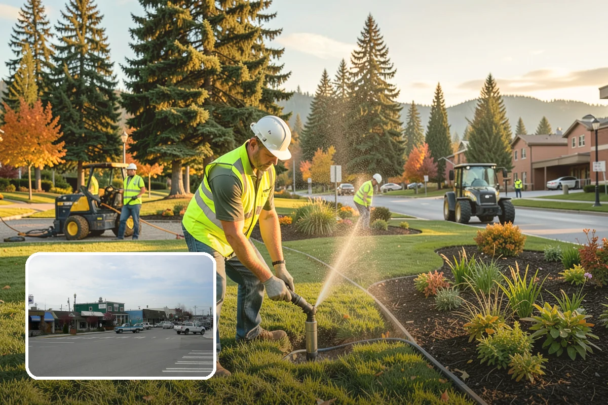 Municipal Plaza Cleaning in Stanwood, Snohomish County, WA - Deep cleaning restores heavily trafficked plaza hardscapes
