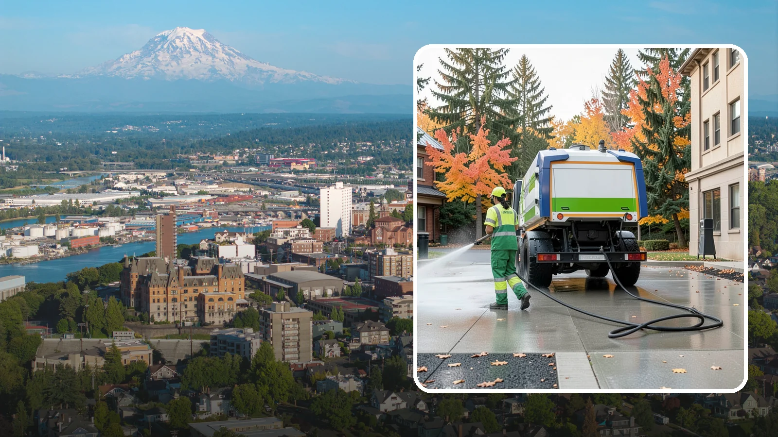 Municipal Plaza Cleaning in Tacoma, Pierce County, WA - We deep clean public plazas, courtyards, and gathering spaces to restore hardscape appearance for Western Washington civic...