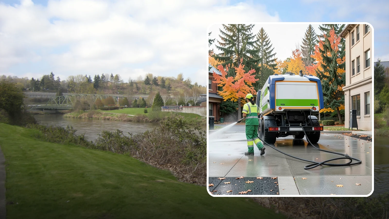 Municipal Plaza Cleaning in Tukwila, King County, WA - We deep clean public plazas, courtyards, and gathering spaces to restore hardscape appearance for Western Washington civic...