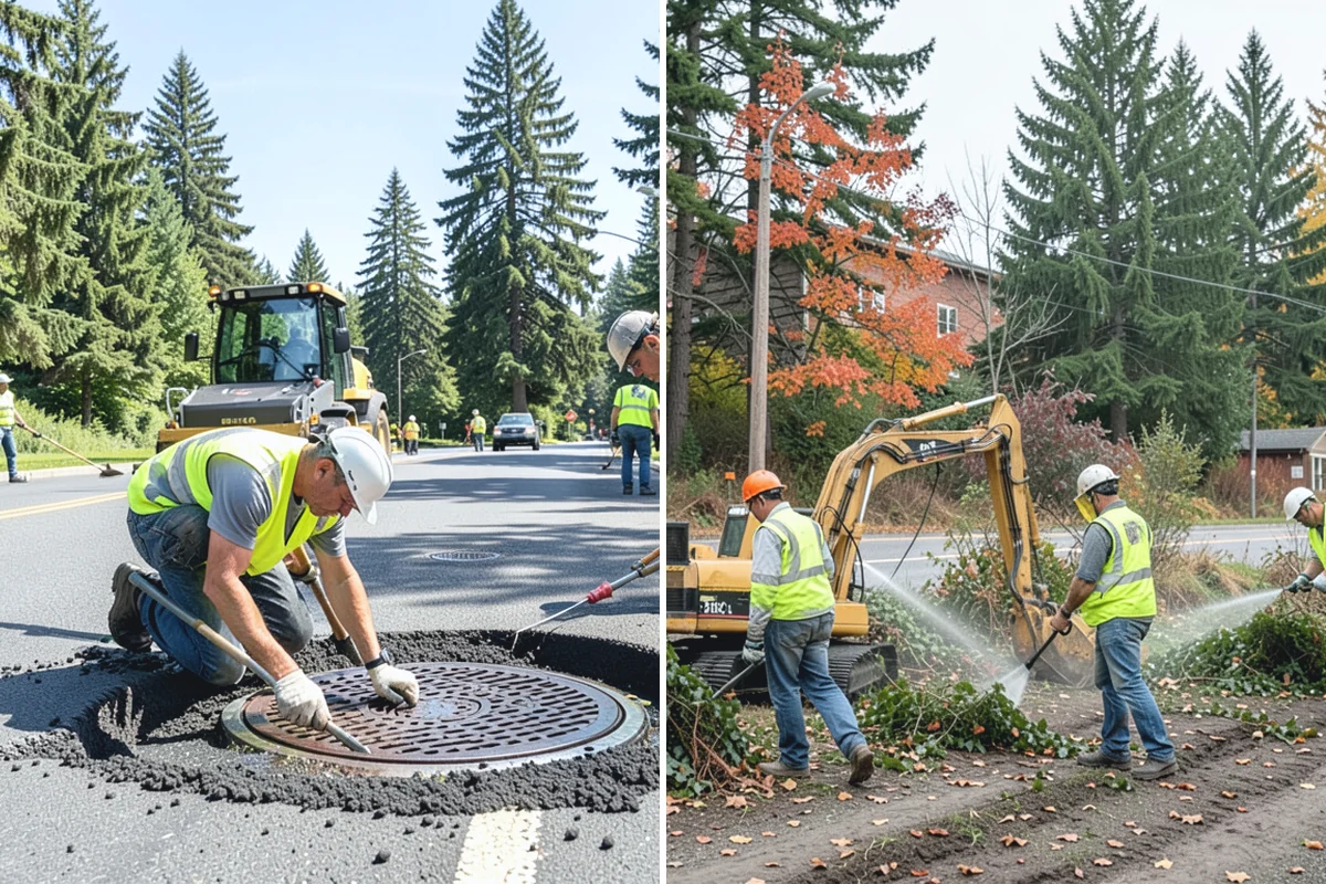 Municipal Plaza Cleaning in Wilkeson, Pierce County, WA - We assess plaza surfaces and staining and confirm a plan