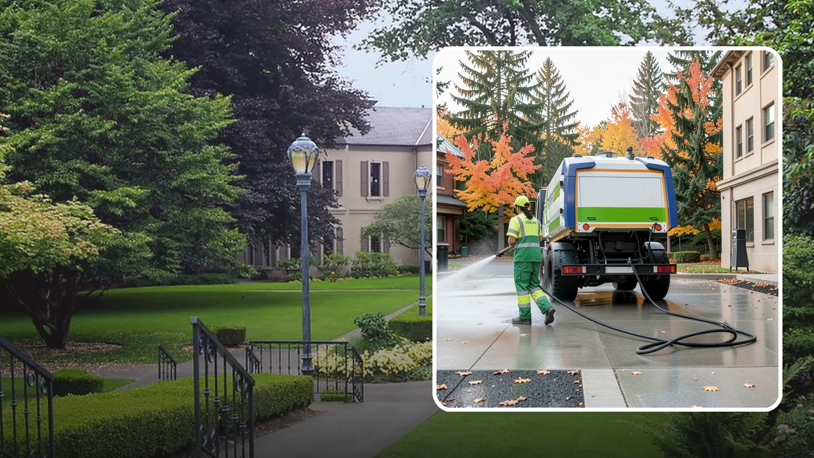 Municipal Plaza Cleaning in Woodinville, King County, WA - We deep clean public plazas, courtyards, and gathering spaces to restore hardscape appearance for Western Washington civic...
