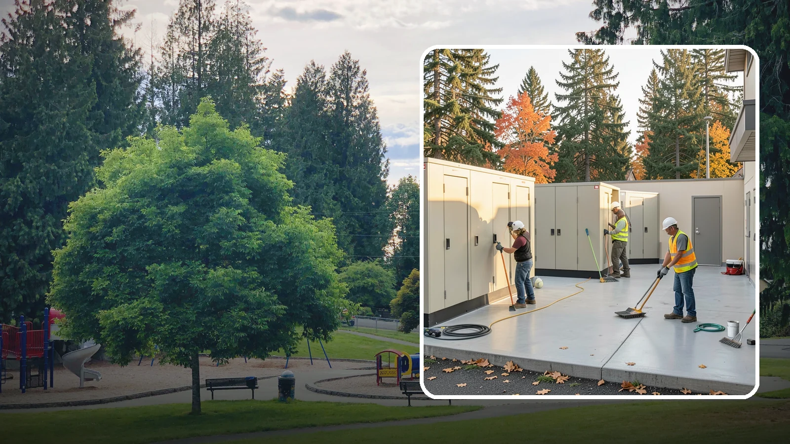 Municipal Restroom Construction in Bonney Lake, Pierce County, WA - Build durable public restroom facilities engineered for high traffic, vandal resistance, and accessibility compliance.