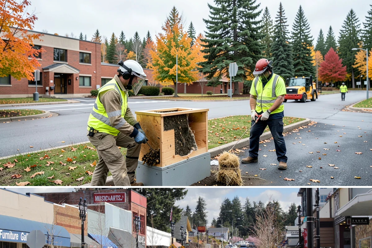 Municipal Restroom Construction in Bothell, King County, WA - Underground utility work and foundations proceed most reliably during the drier construction season.