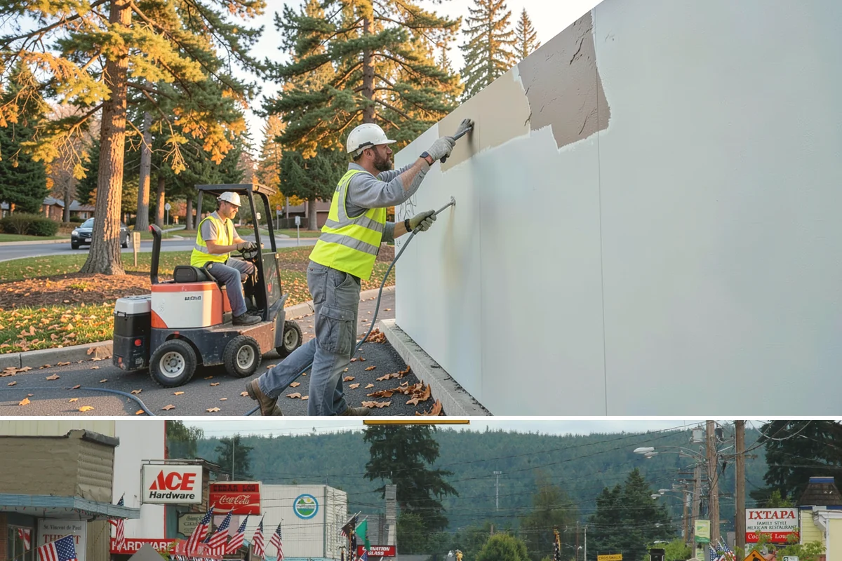 Municipal Restroom Construction in Carnation, King County, WA - Underground utility work and foundations proceed most reliably during the drier construction season.