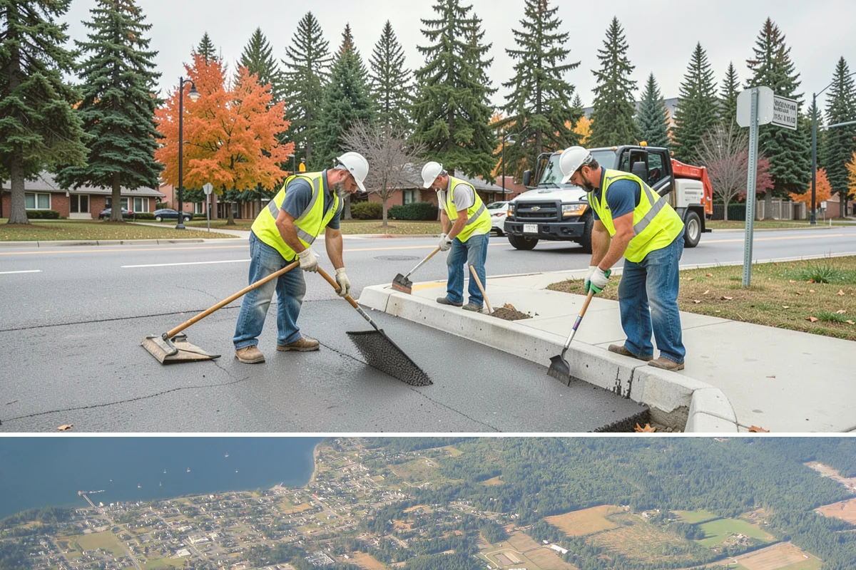 Municipal Restroom Construction in Coupeville, Island County, WA - Underground utility work and foundations proceed most reliably during the drier construction season.