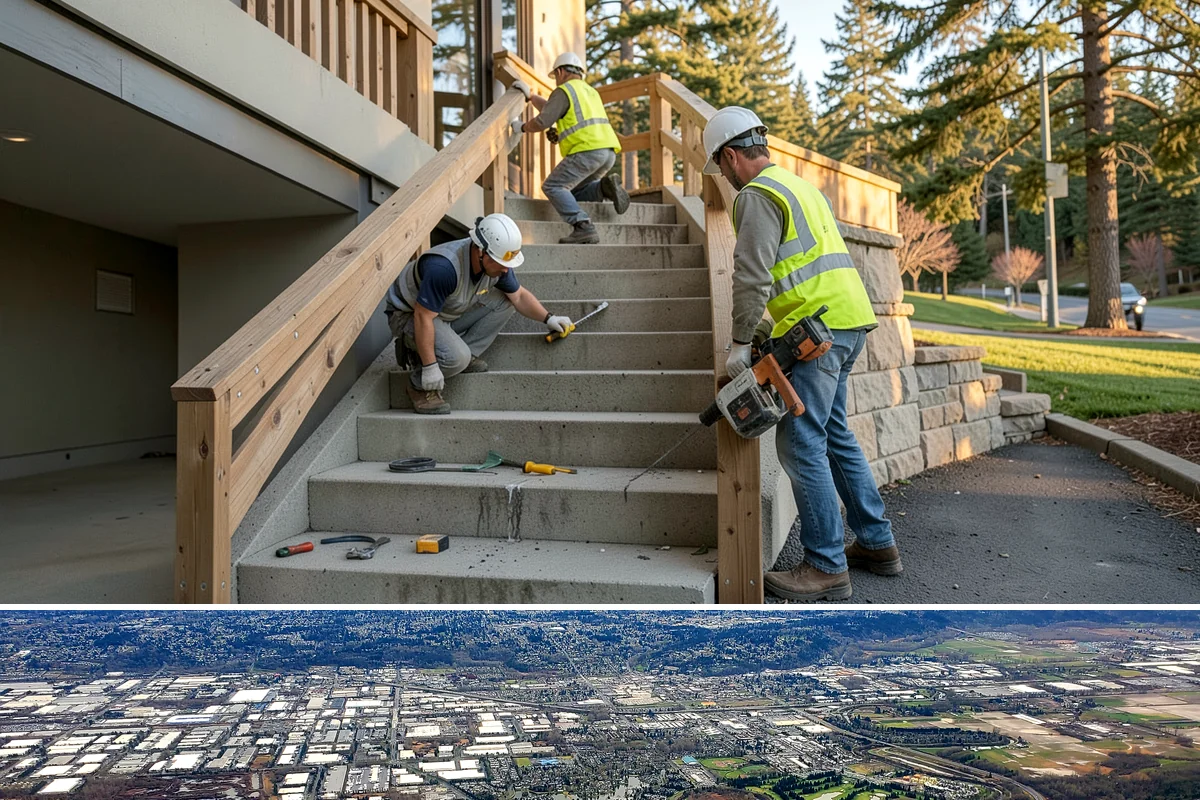Municipal Restroom Construction in Kent, King County, WA - Underground utility work and foundations proceed most reliably during the drier construction season.
