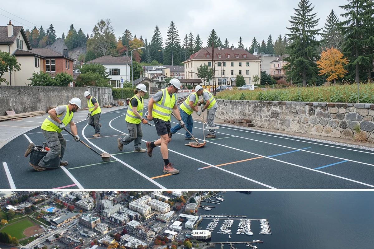 Municipal Restroom Construction in Kirkland, King County, WA - Underground utility work and foundations proceed most reliably during the drier construction season.