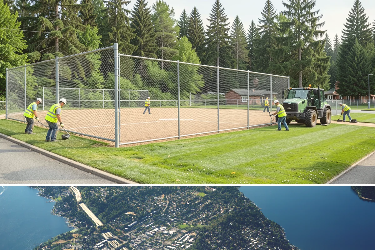 Municipal Restroom Construction in Mercer Island, King County, WA - Underground utility work and foundations proceed most reliably during the drier construction season.