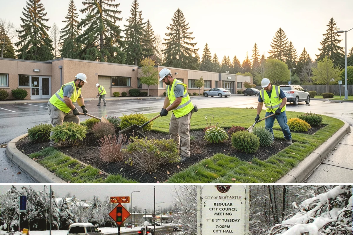 Municipal Restroom Construction in Newcastle, King County, WA - Underground utility work and foundations proceed most reliably during the drier construction season.