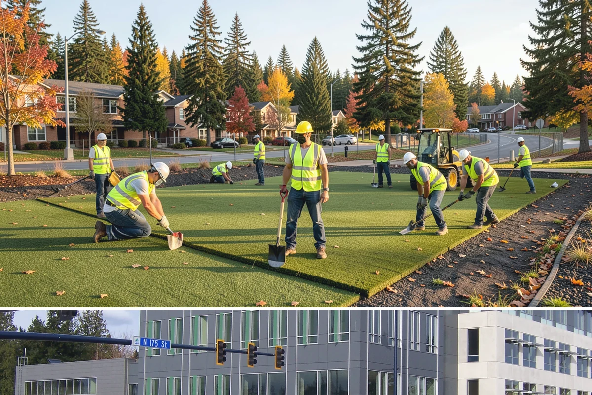 Municipal Restroom Construction in Shoreline, King County, WA - Underground utility work and foundations proceed most reliably during the drier construction season.
