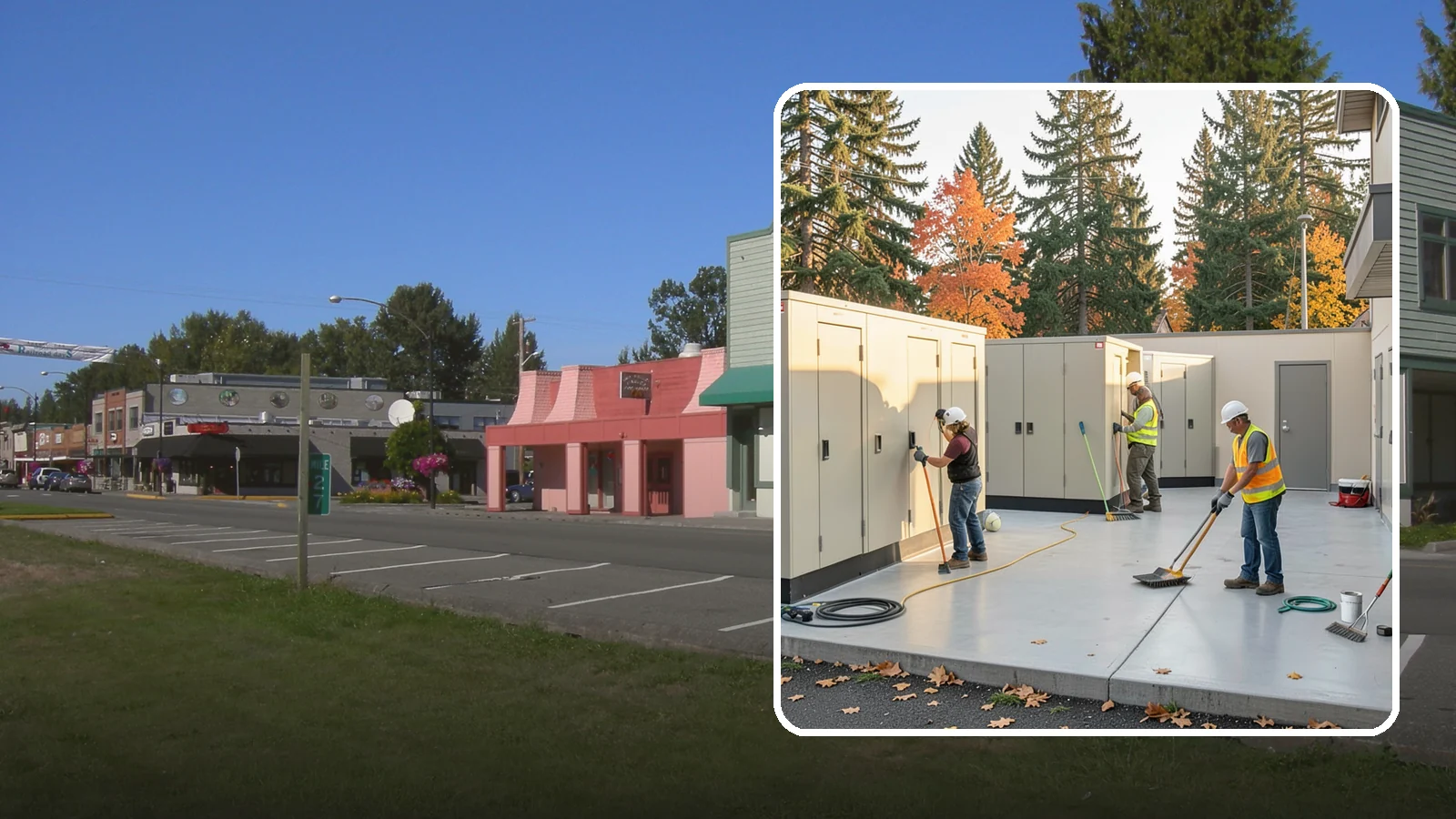 Municipal Restroom Construction in Snoqualmie, King County, WA - Build durable public restroom facilities engineered for high traffic, vandal resistance, and accessibility compliance.