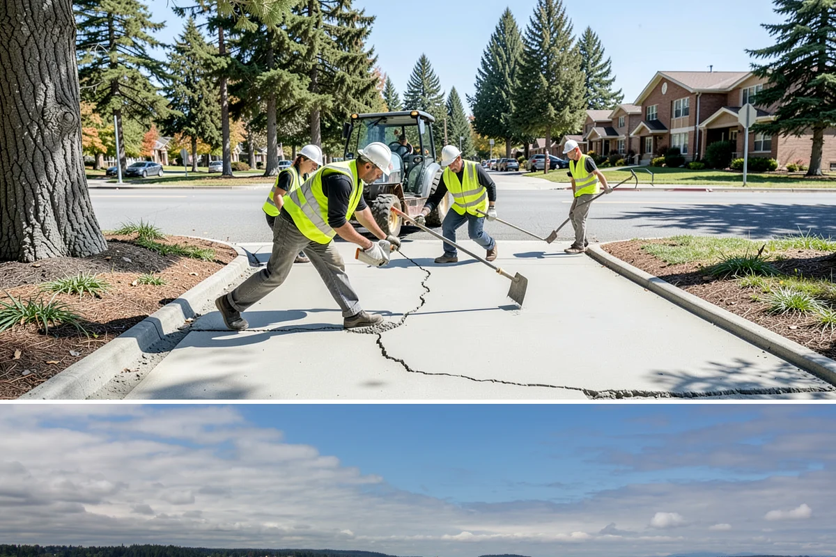 Municipal Restroom Construction in University Place, Pierce County, WA - Underground utility work and foundations proceed most reliably during the drier construction season.