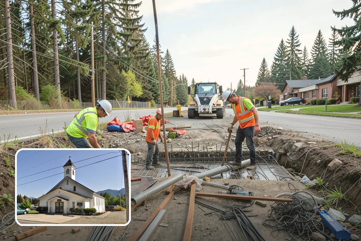 Municipal Retaining Wall Construction in Concrete, Skagit County, WA - Stabilizes slopes and prevents costly erosion and roadway undermining