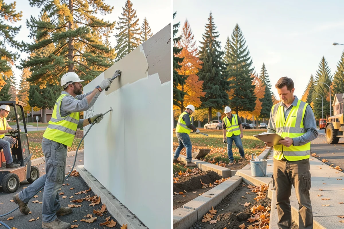 Municipal Retaining Wall Construction in Covington, King County, WA - Geotechnical and drawing review with drainage design confirmation