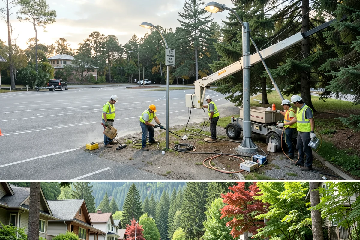 Municipal Retaining Wall Construction in Darrington, Snohomish County, WA - Dry summer conditions keep excavations stable and allow proper compaction of engineered backfill.
