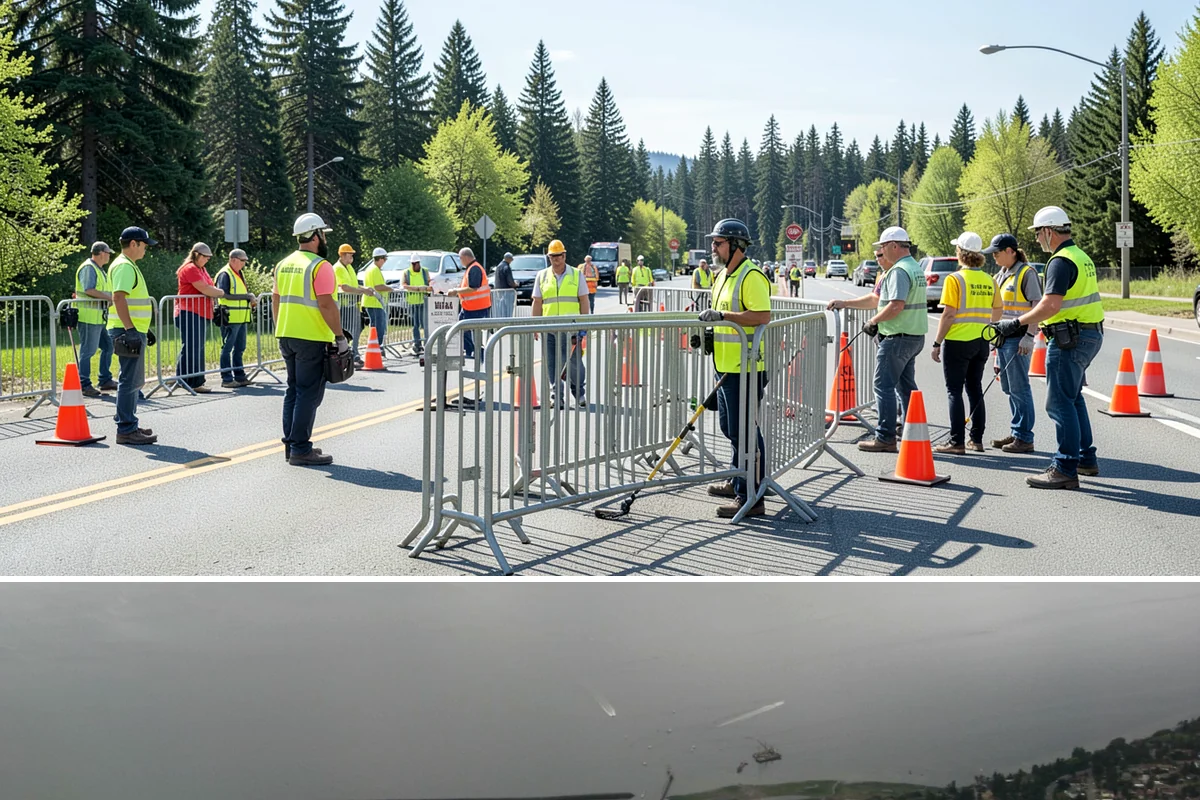 Municipal Retaining Wall Construction in Des Moines, King County, WA - Dry summer conditions keep excavations stable and allow proper compaction of engineered backfill.
