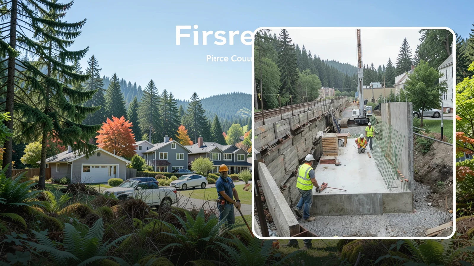 Municipal Retaining Wall Construction in Fircrest, Pierce County, WA - Build engineered retaining walls that stabilize slopes, trails, and roadways across challenging Western Washington terrain.