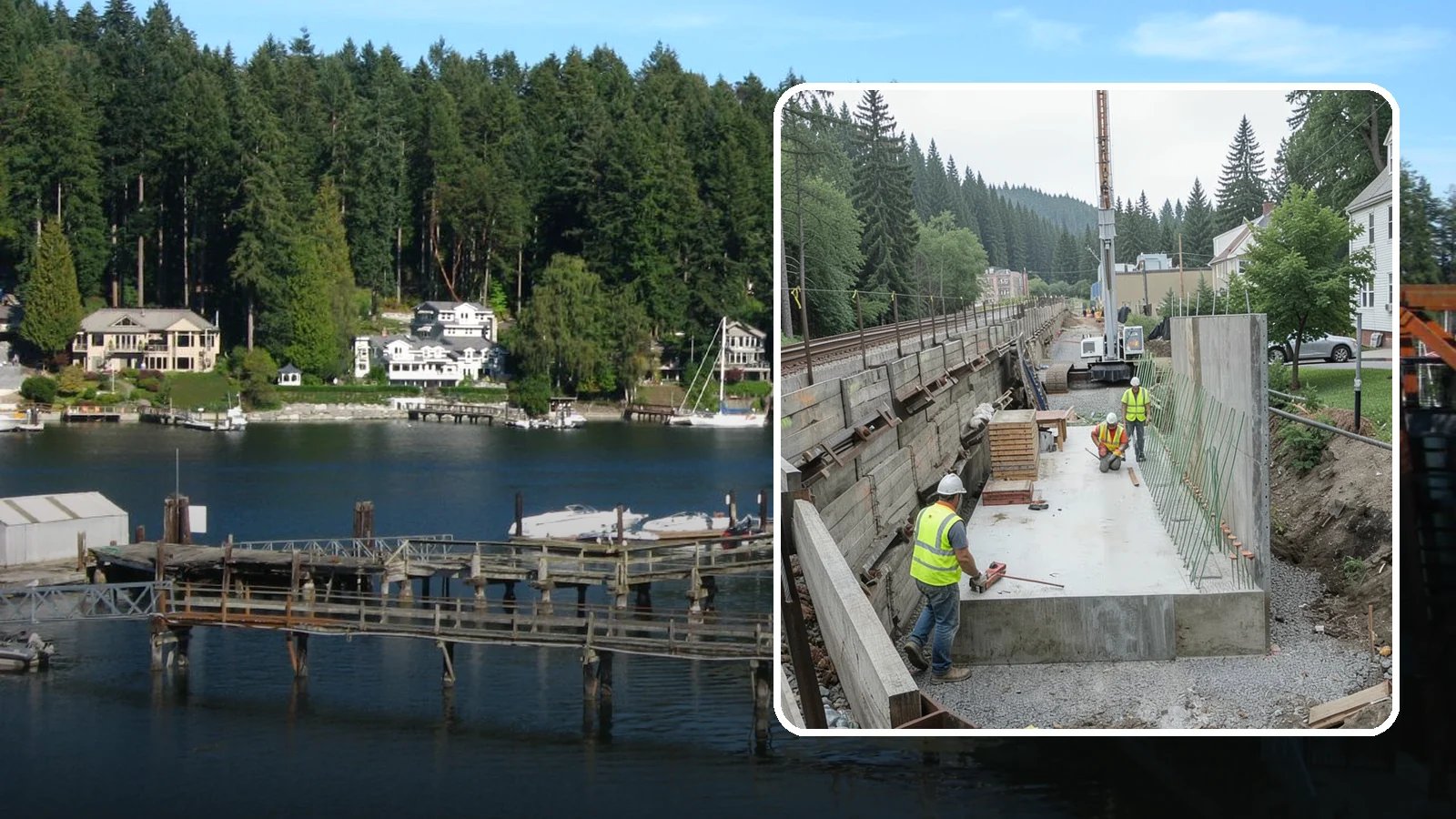 Municipal Retaining Wall Construction in Gig Harbor, Pierce County, WA - Build engineered retaining walls that stabilize slopes, trails, and roadways across challenging Western Washington terrain.