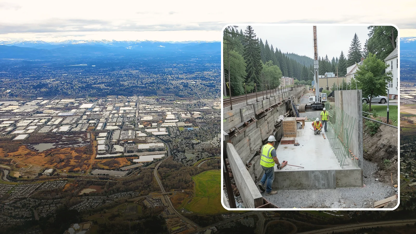 Municipal Retaining Wall Construction in Kent, King County, WA - Build engineered retaining walls that stabilize slopes, trails, and roadways across challenging Western Washington terrain.
