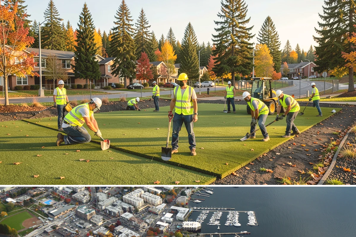 Municipal Retaining Wall Construction in Kirkland, King County, WA - Dry summer conditions keep excavations stable and allow proper compaction of engineered backfill.