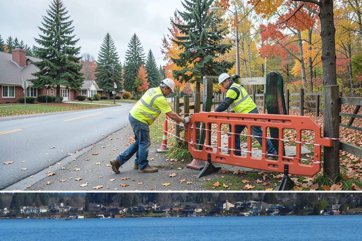 Municipal Retaining Wall Construction in Lake Stevens, Snohomish County, WA - Dry summer conditions keep excavations stable and allow proper compaction of engineered backfill.