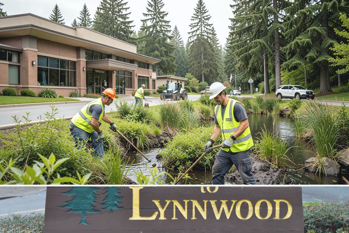 Municipal Retaining Wall Construction in Lynnwood, Snohomish County, WA - Dry summer conditions keep excavations stable and allow proper compaction of engineered backfill.