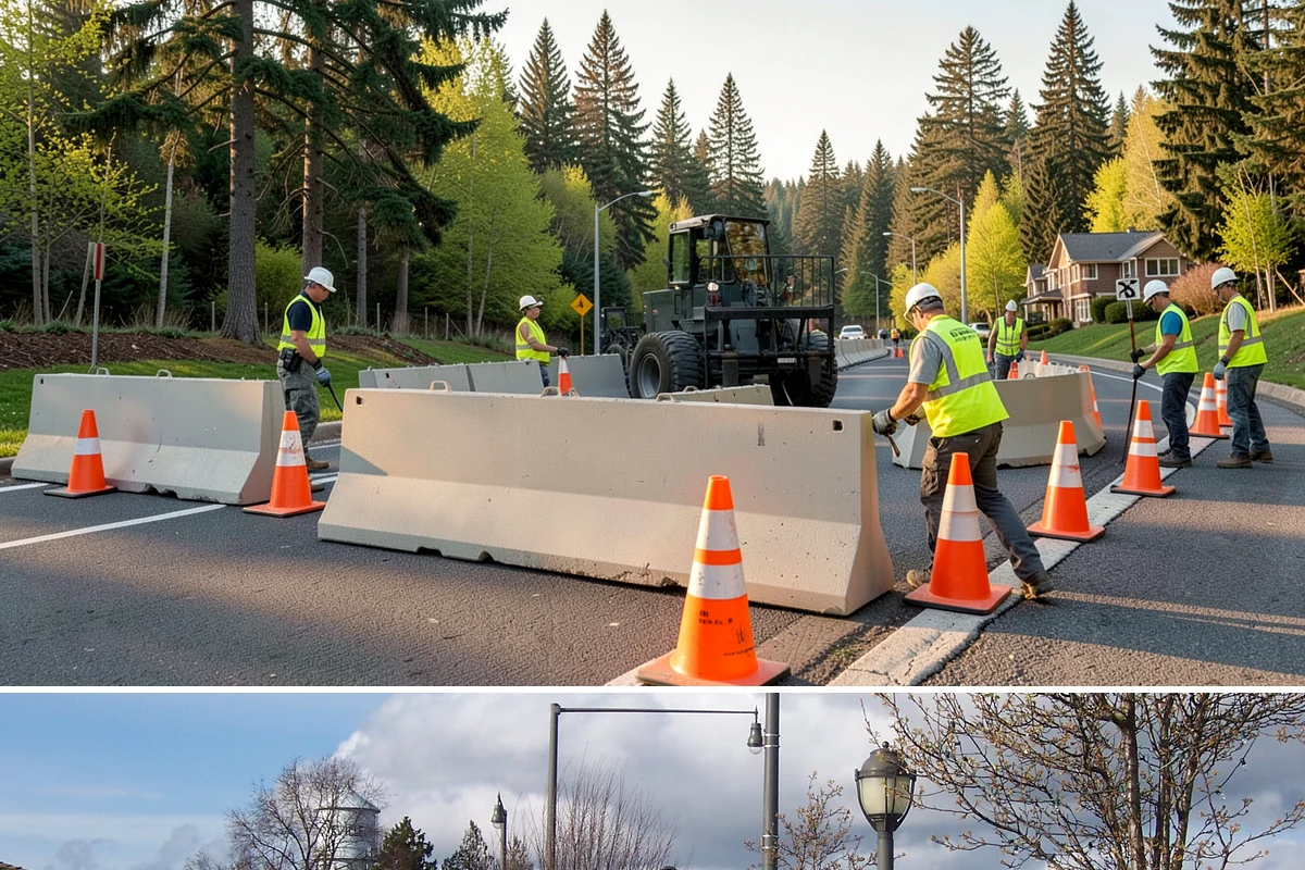 Municipal Retaining Wall Construction in Marysville, Snohomish County, WA - Dry summer conditions keep excavations stable and allow proper compaction of engineered backfill.
