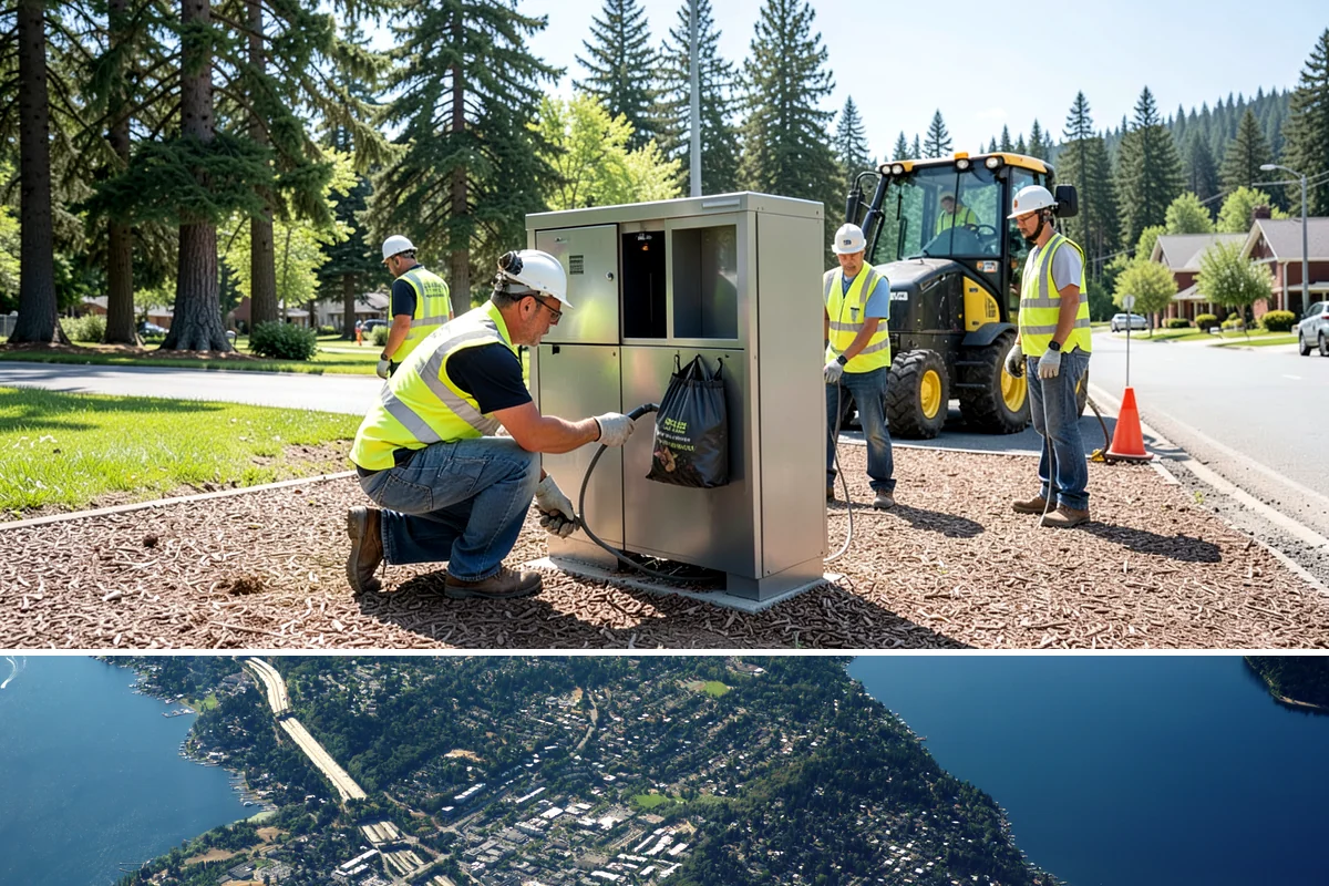 Municipal Retaining Wall Construction in Mercer Island, King County, WA - Dry summer conditions keep excavations stable and allow proper compaction of engineered backfill.