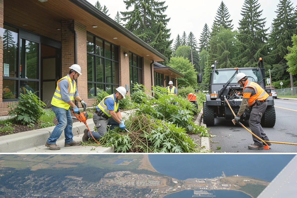 Municipal Retaining Wall Construction in Oak Harbor, Island County, WA - Dry summer conditions keep excavations stable and allow proper compaction of engineered backfill.