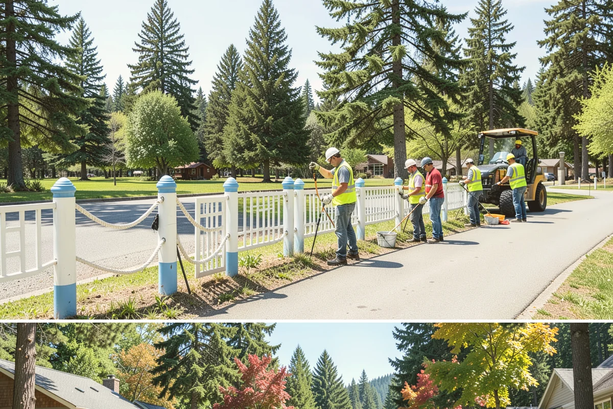 Municipal Retaining Wall Construction in Orting, Pierce County, WA - Dry summer conditions keep excavations stable and allow proper compaction of engineered backfill.