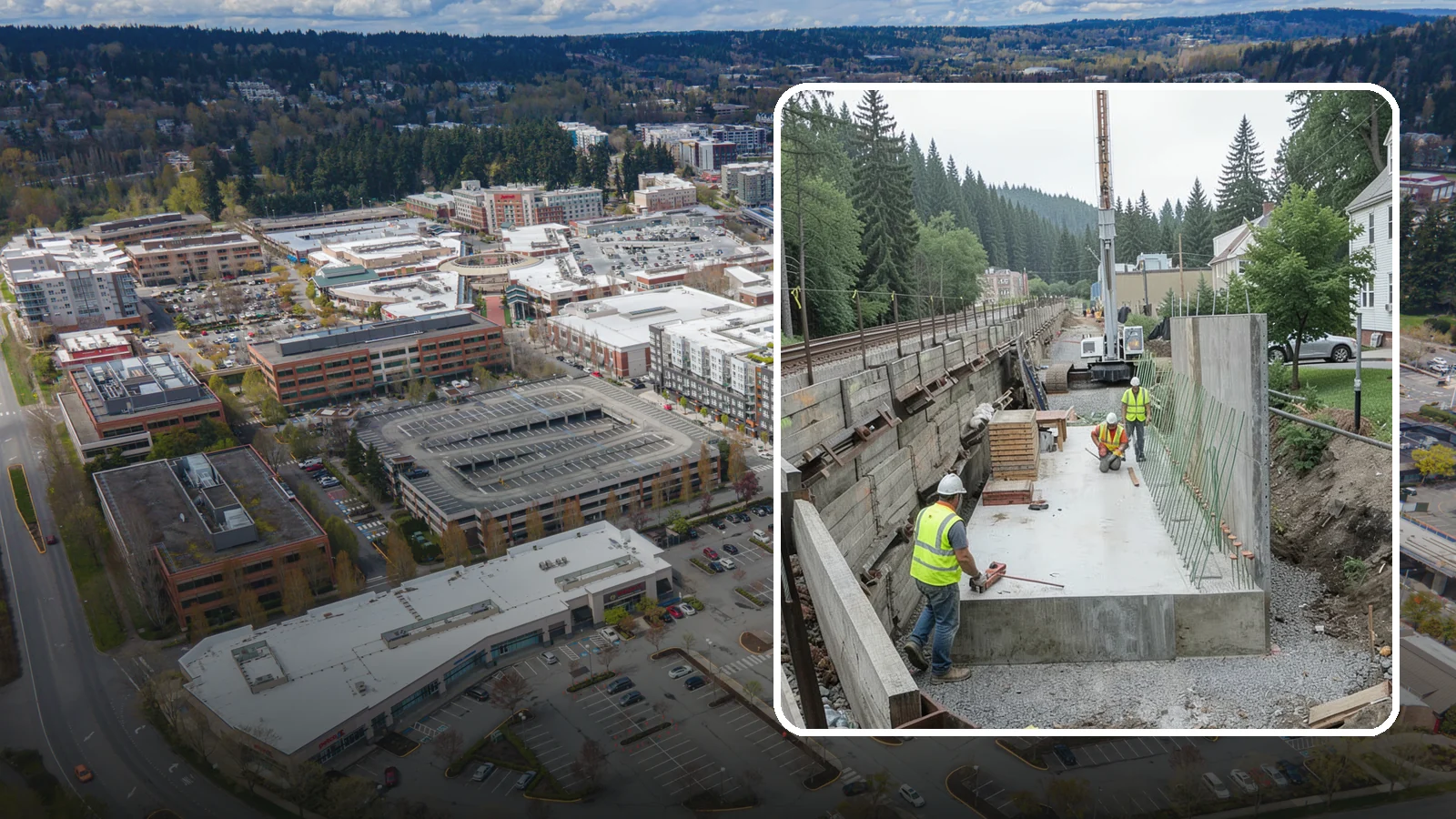 Municipal Retaining Wall Construction in Redmond, King County, WA - Build engineered retaining walls that stabilize slopes, trails, and roadways across challenging Western Washington terrain.