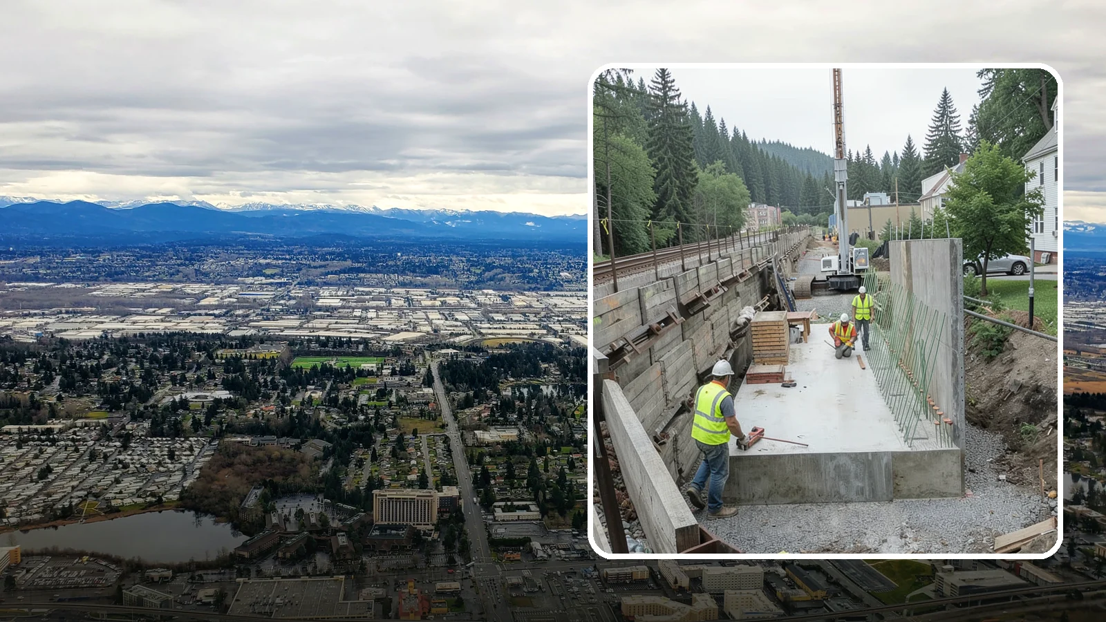 Municipal Retaining Wall Construction in SeaTac, King County, WA - Build engineered retaining walls that stabilize slopes, trails, and roadways across challenging Western Washington terrain.