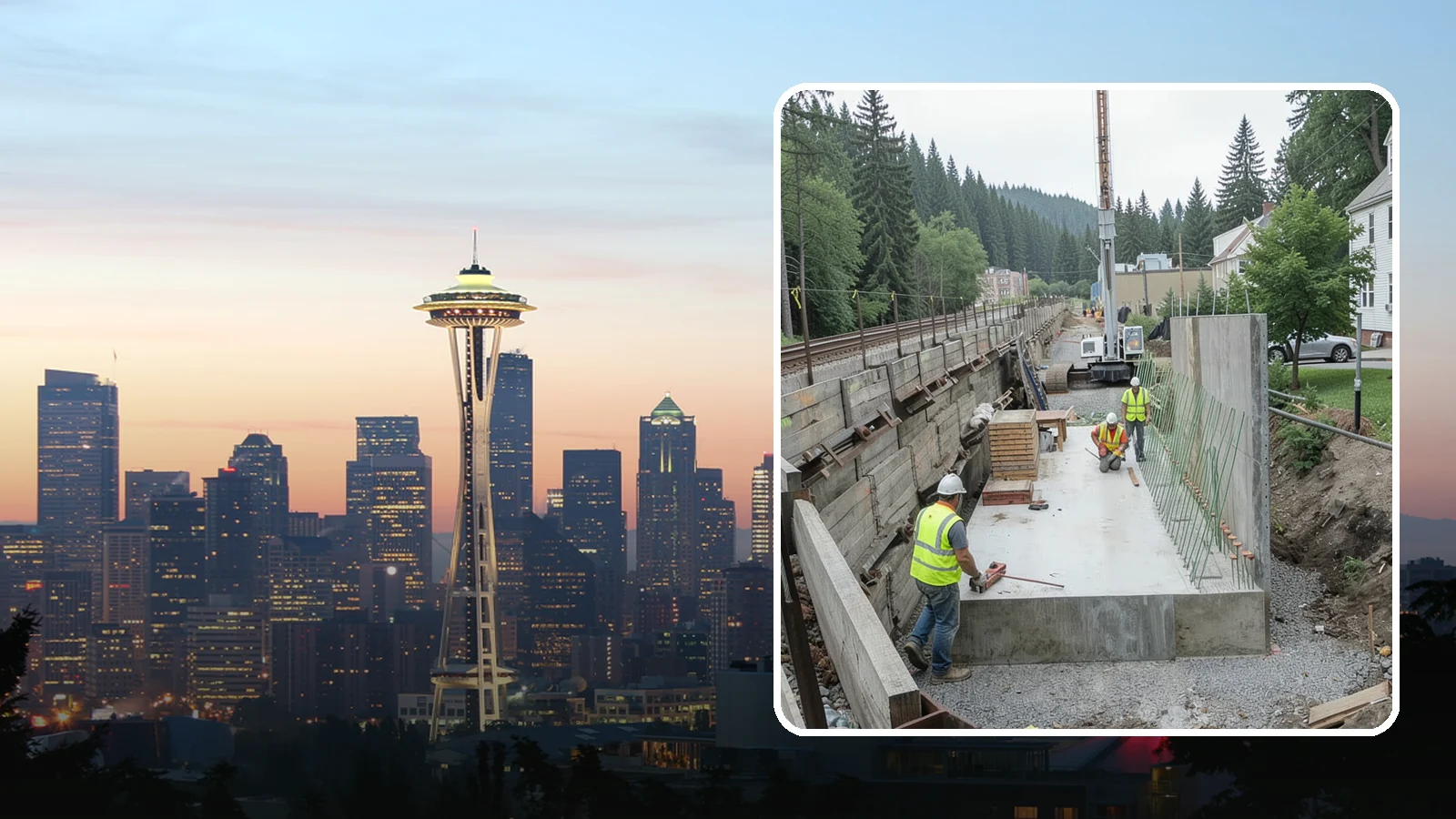 Municipal Retaining Wall Construction in Seattle, King County, WA - Build engineered retaining walls that stabilize slopes, trails, and roadways across challenging Western Washington terrain.