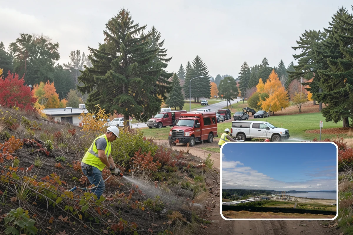Municipal Retaining Wall Construction in University Place, Pierce County, WA - Stabilizes slopes and prevents costly erosion and roadway undermining