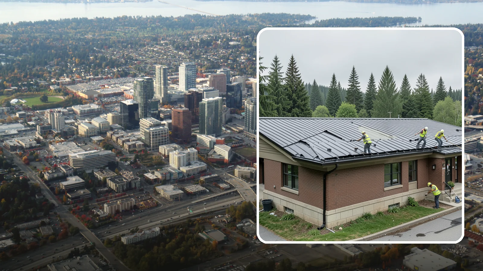 Municipal Roof Repair in Bellevue, King County, WA - Repair leaks, flashing failures, and storm damage on public building roofs before they threaten interiors and assets.