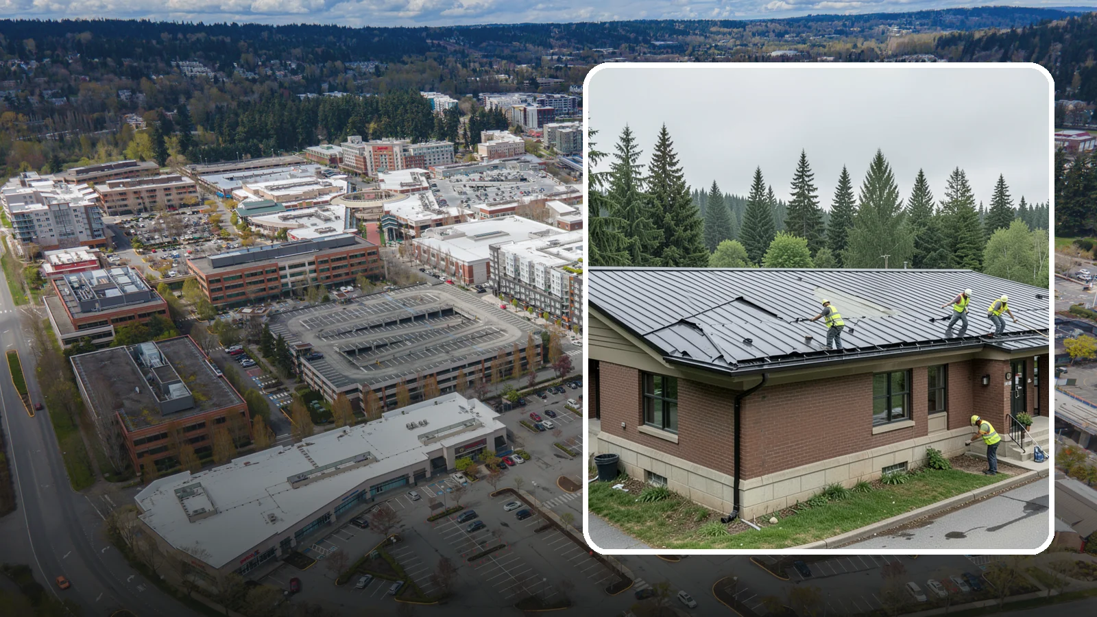 Municipal Roof Repair in Redmond, King County, WA - Repair leaks, flashing failures, and storm damage on public building roofs before they threaten interiors and assets.
