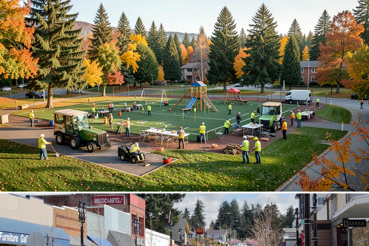 Municipal Roof Replacement in Bothell, King County, WA - Roof replacement is scheduled for the dry season to protect exposed decks during tear-off and installation.