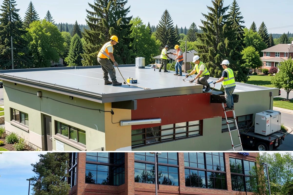 Municipal Roof Replacement in Mountlake Terrace, Snohomish County, WA - Roof replacement is scheduled for the dry season to protect exposed decks during tear-off and installation.