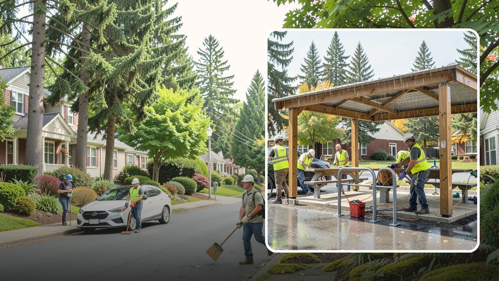 Municipal Shelter Construction in Beaux Arts Village, King County, WA - Construct picnic shelters, pavilions, and covered structures that expand usable public gathering space year-round.