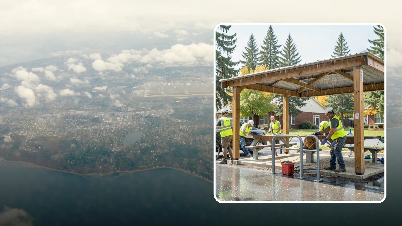 Municipal Shelter Construction in Burien, King County, WA - Construct picnic shelters, pavilions, and covered structures that expand usable public gathering space year-round.