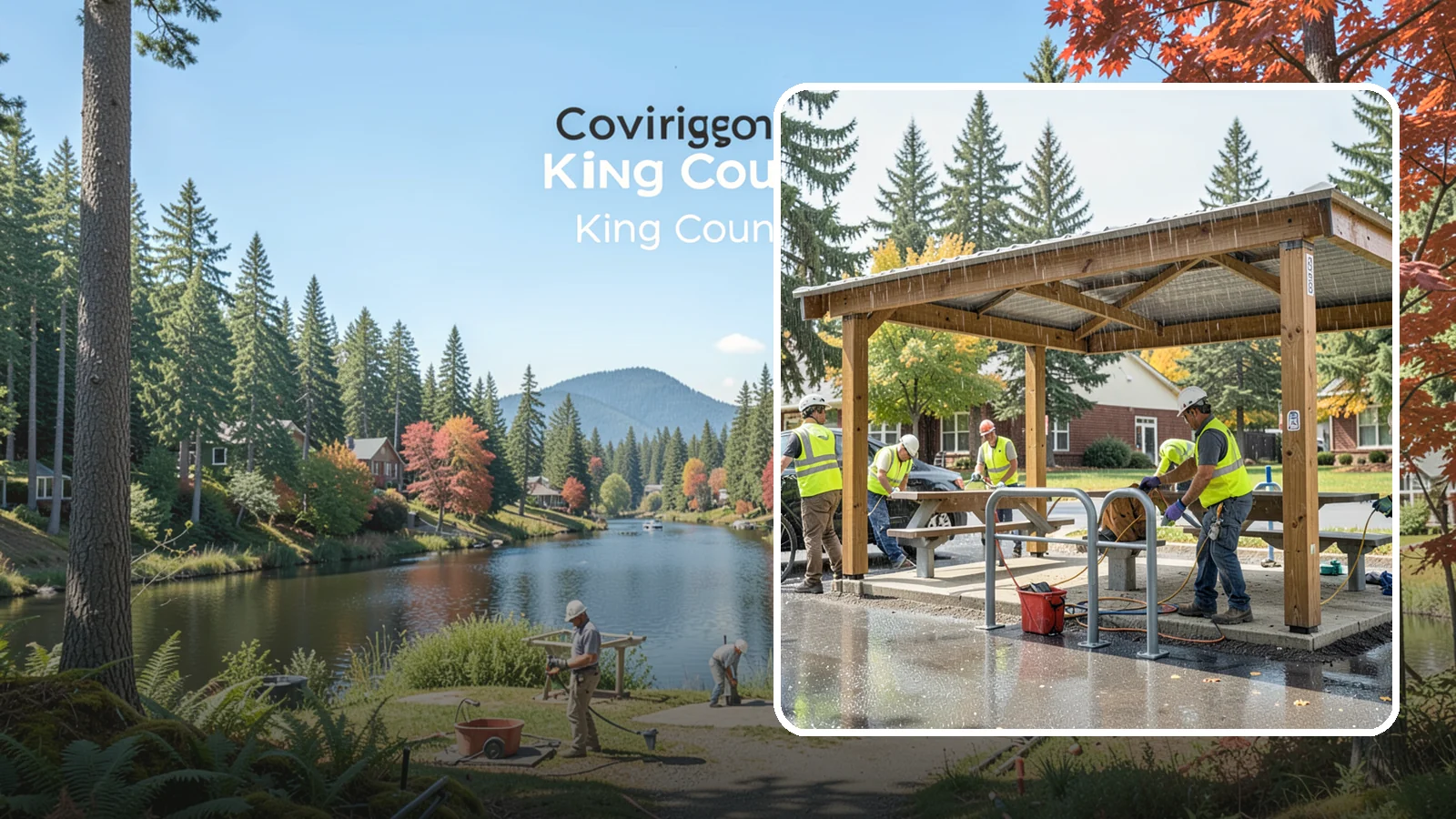 Municipal Shelter Construction in Covington, King County, WA - Construct picnic shelters, pavilions, and covered structures that expand usable public gathering space year-round.