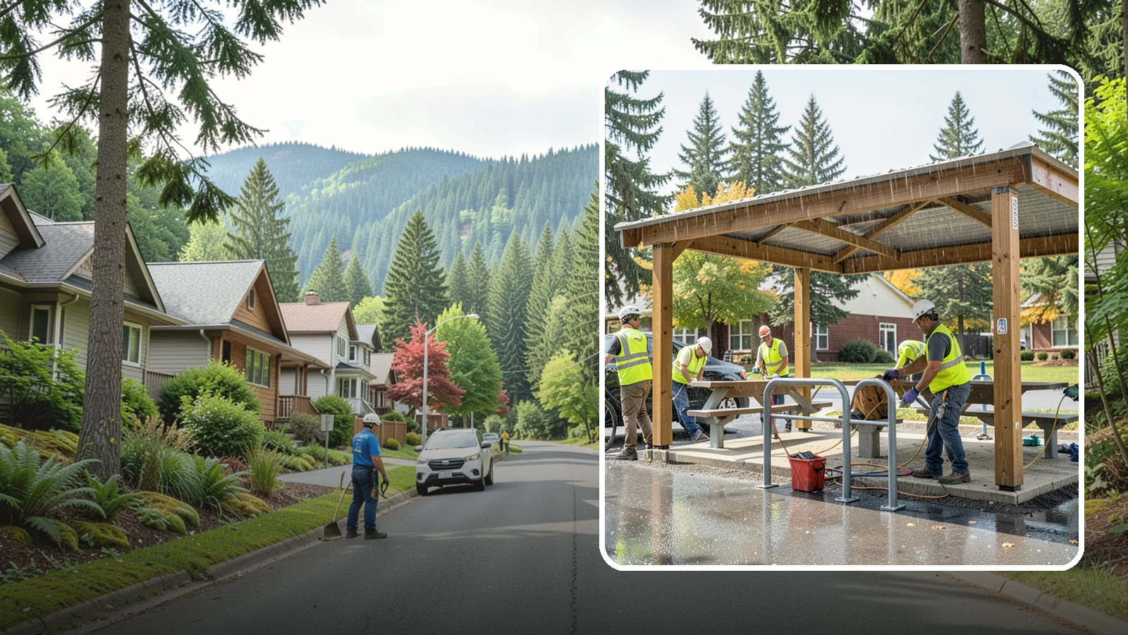 Municipal Shelter Construction in Darrington, Snohomish County, WA - Construct picnic shelters, pavilions, and covered structures that expand usable public gathering space year-round.