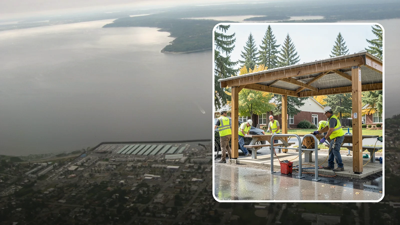 Municipal Shelter Construction in Des Moines, King County, WA - Construct picnic shelters, pavilions, and covered structures that expand usable public gathering space year-round.