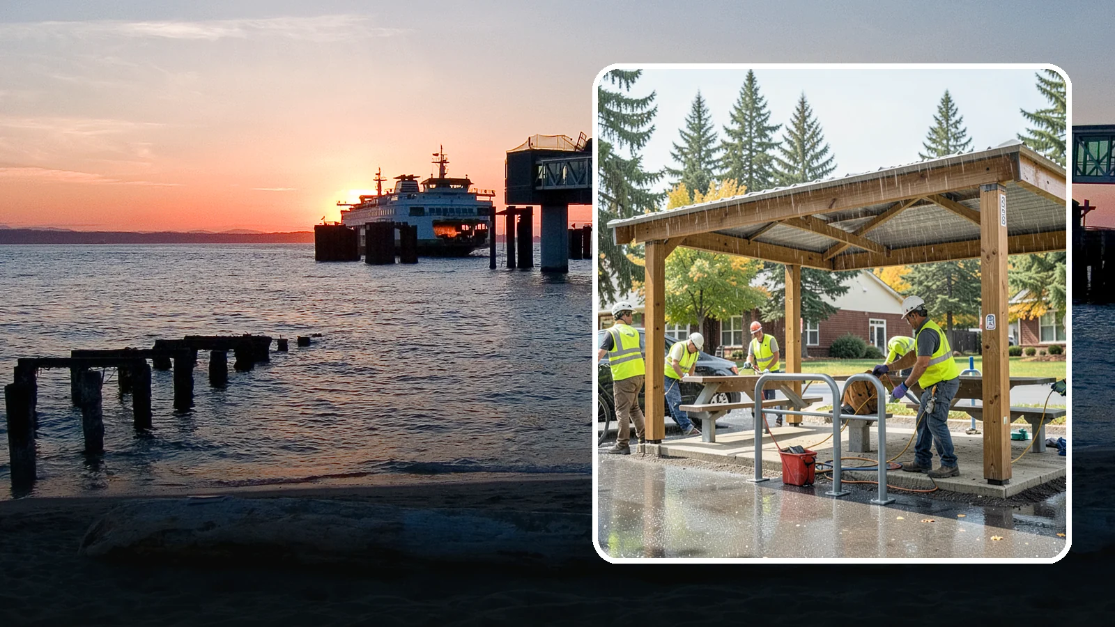 Municipal Shelter Construction in Edmonds, Snohomish County, WA - Construct picnic shelters, pavilions, and covered structures that expand usable public gathering space year-round.