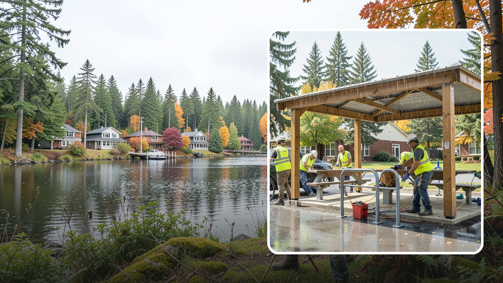 Municipal Shelter Construction in La Conner, Skagit County, WA - Construct picnic shelters, pavilions, and covered structures that expand usable public gathering space year-round.