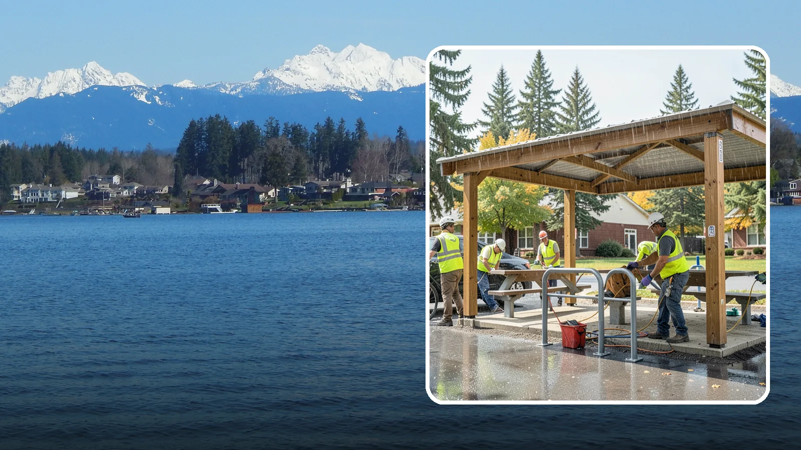 Municipal Shelter Construction in Lake Stevens, Snohomish County, WA - Construct picnic shelters, pavilions, and covered structures that expand usable public gathering space year-round.