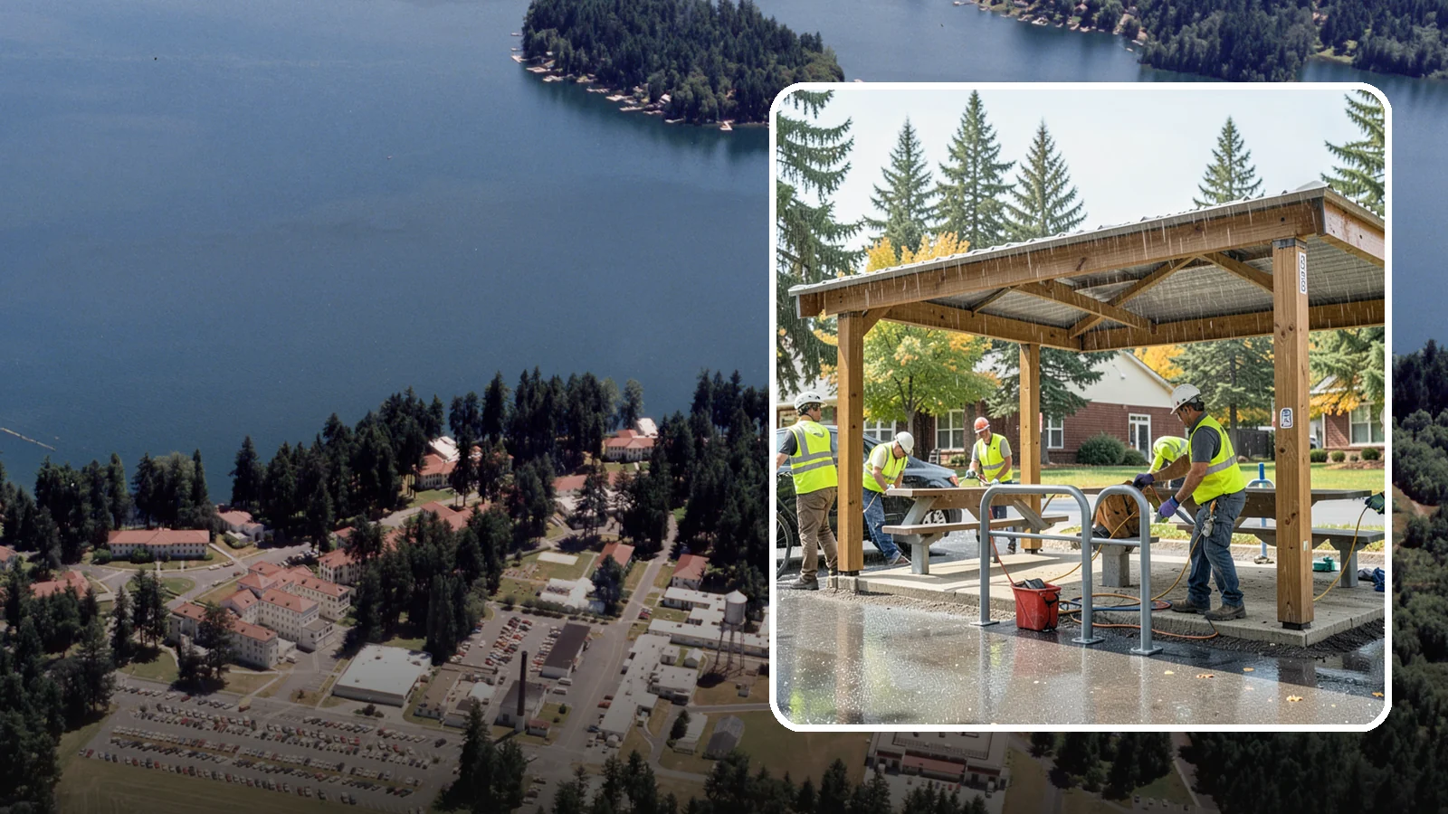 Municipal Shelter Construction in Lakewood, Pierce County, WA - Construct picnic shelters, pavilions, and covered structures that expand usable public gathering space year-round.
