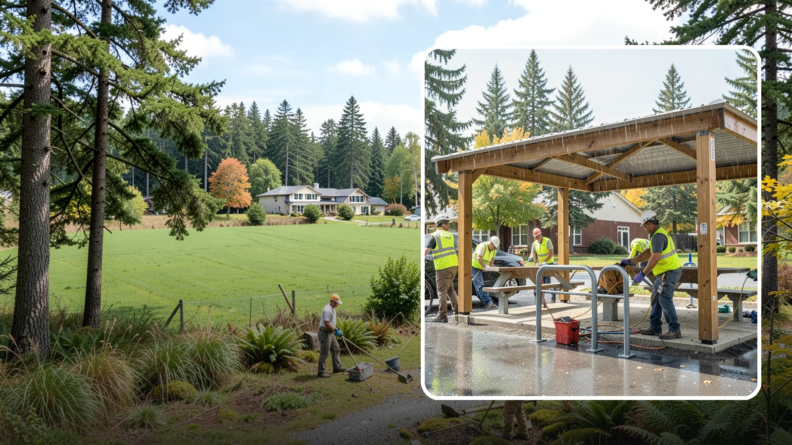Municipal Shelter Construction in Lyman, Skagit County, WA - Construct picnic shelters, pavilions, and covered structures that expand usable public gathering space year-round.
