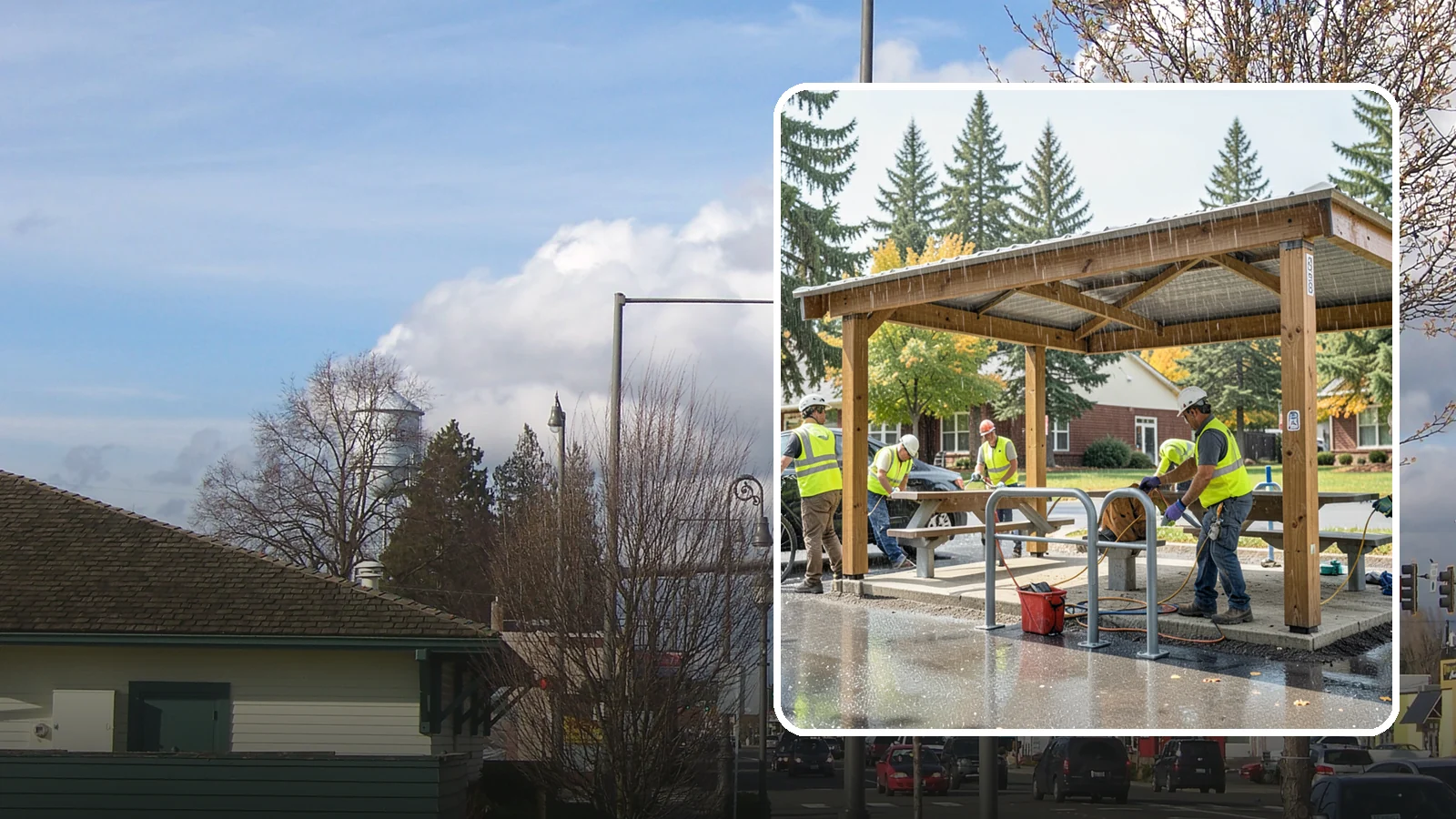 Municipal Shelter Construction in Marysville, Snohomish County, WA - Construct picnic shelters, pavilions, and covered structures that expand usable public gathering space year-round.